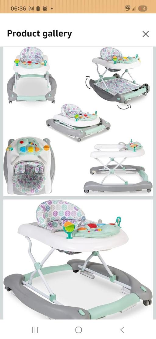  — baby walker that turns in to a rocker