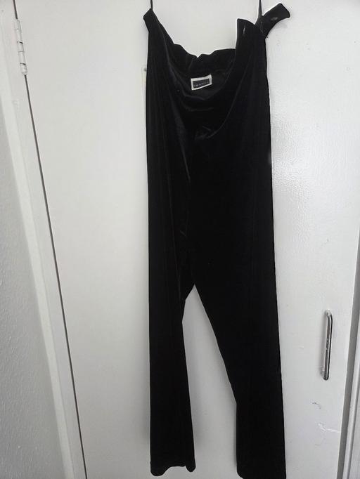  — black velour women's trousers/flares size 10