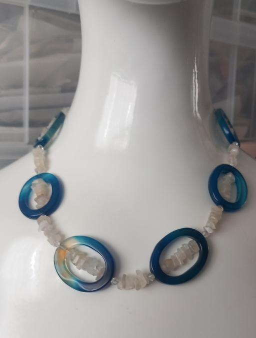  — sterling silver semi precious agate necklace