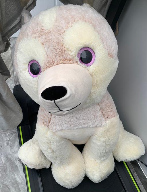  — Large TY cuddly bean bag pink and cream teddy