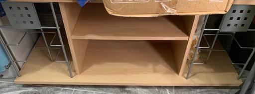  — Brown beige wooden metal TV display unit new