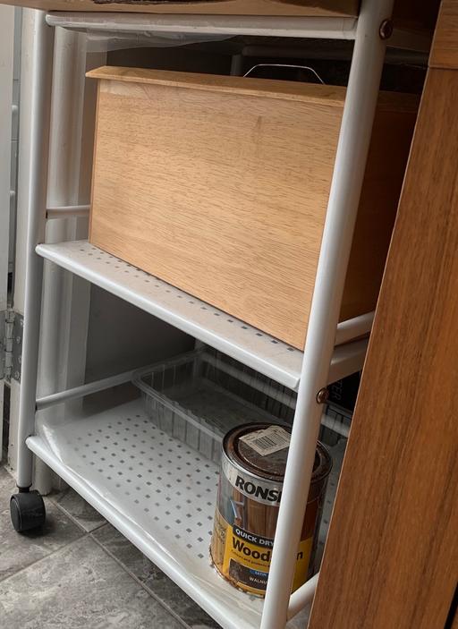  — Wheel three shelve trolley white with grip