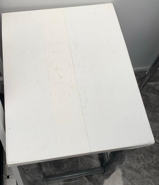  — Small white & grey side coffee table like new