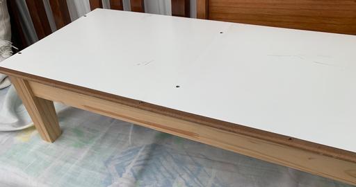  — Long white brown table unit side board new