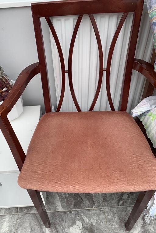  — 2x Wooden cushioned vintage backed chairs new