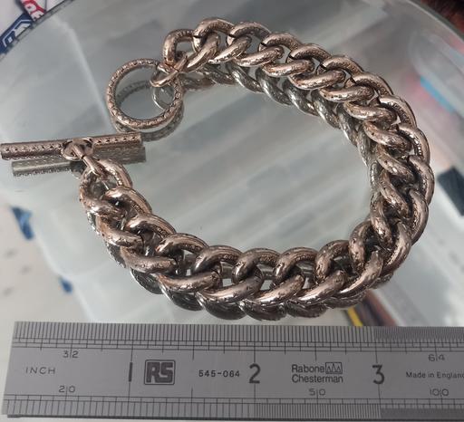  — vintage chunky textured aluminium bracelet