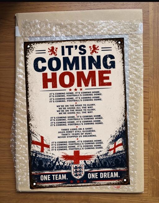  — It’s Coming Home England Metal Sign Football