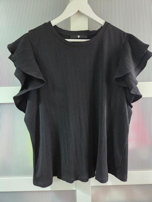  — Size 22 VERY black frill sleeve top