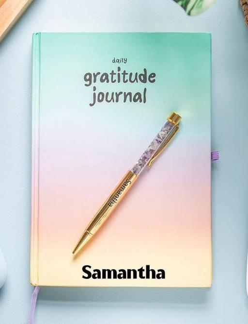  — Multi -Coloured Gratitude journal With Amethy