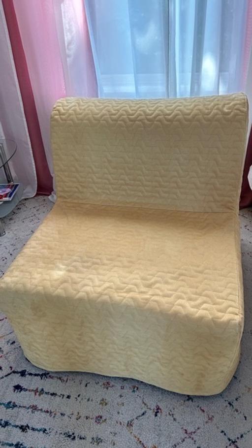  — Ikea Lycksele Yellow Quilted Chair- Bed