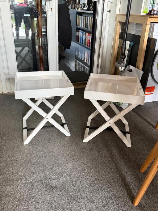 — Bedside tray tables, white colour