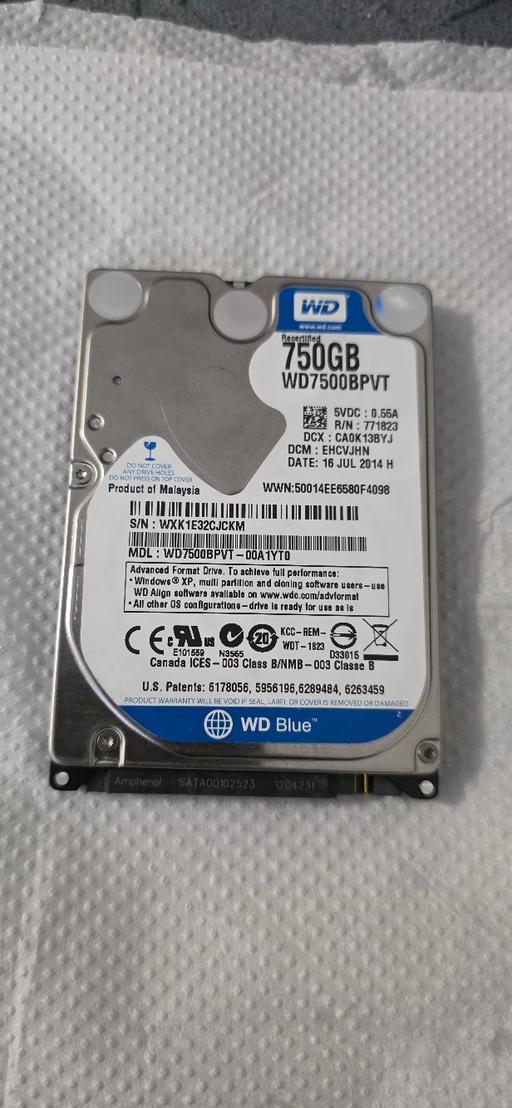  — WD Blue 750GB 2.5in SATA 5400