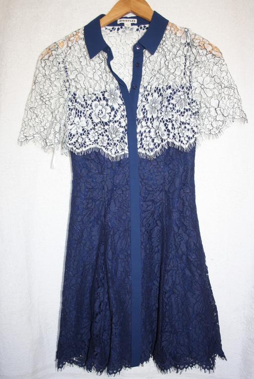  — Whistles navy & white lace dress size 6