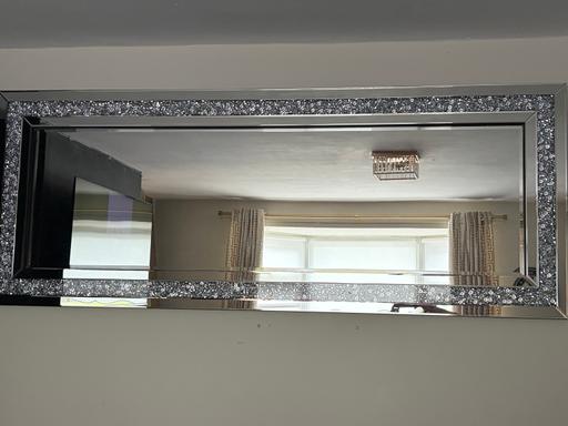  — Stunning silver crushed diamond mirror