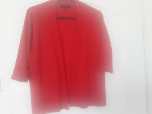  — ladies size 14 red short cardigan