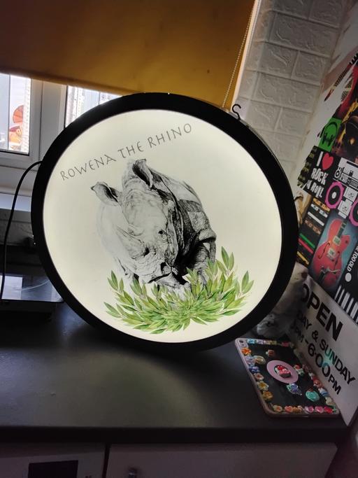  — light up double sided rhino light man cave
