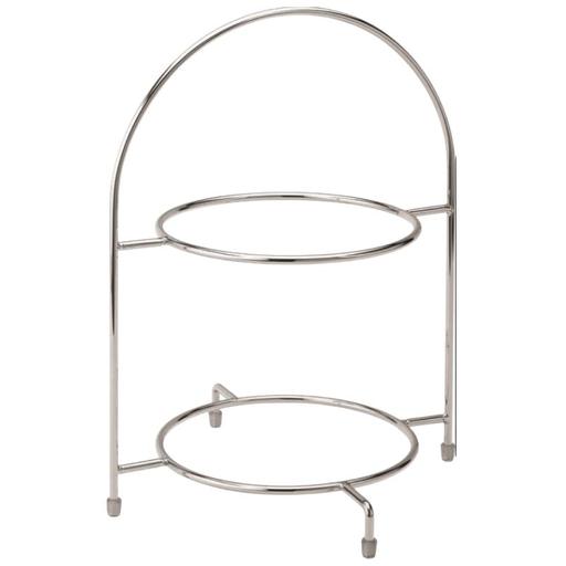  — Two‑Tier Chrome Cake Stand – New Condition