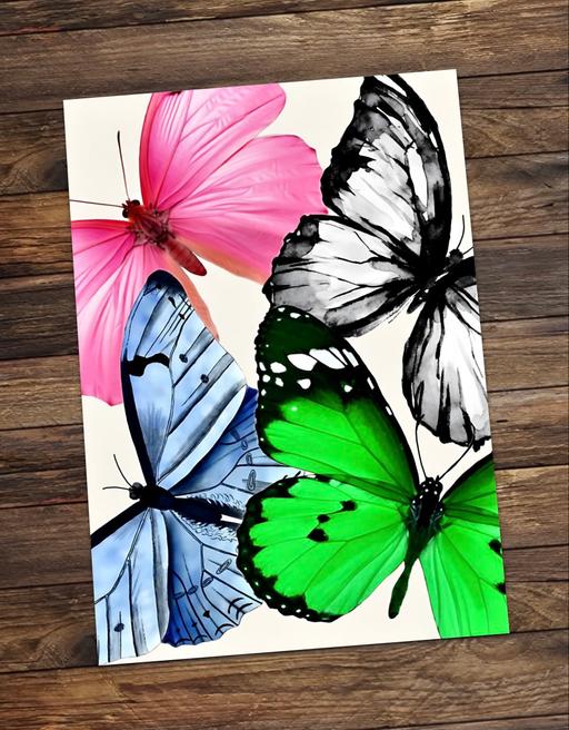  — butterflies A2 unframed art print poster