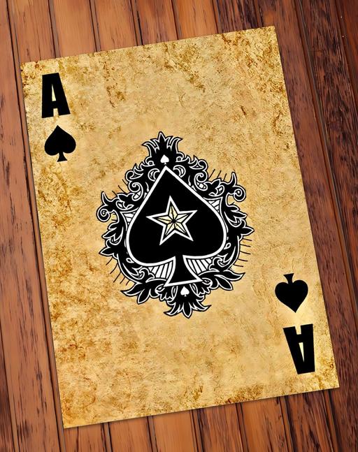  — vintage style playing card A2 print poster