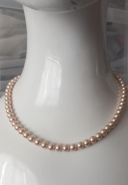  — Vintage sterling silver faux pearl necklace