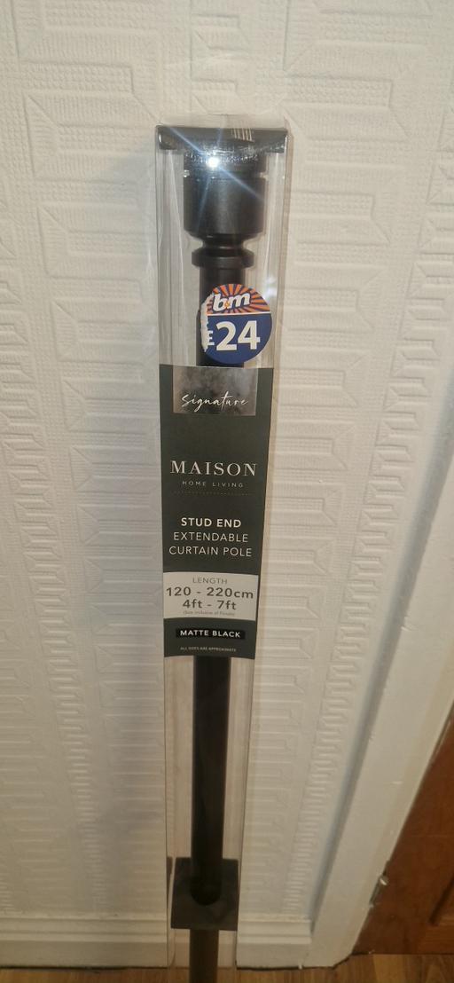  — Curtain pole extendable black 120-220cm
