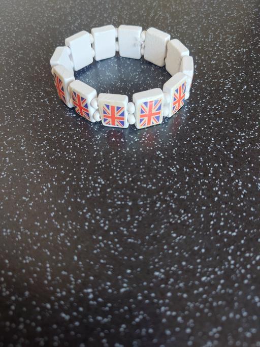  — White union jack wrist band