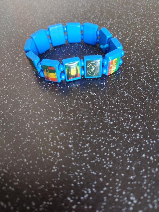  — Blue rasta wrist band