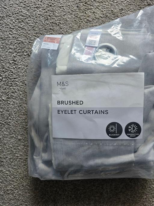  — M&S Blackout Grey Brushed Eyelet curtians