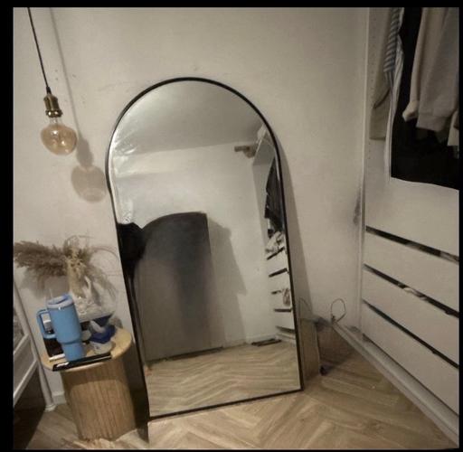  — Arched black framed full length mirror