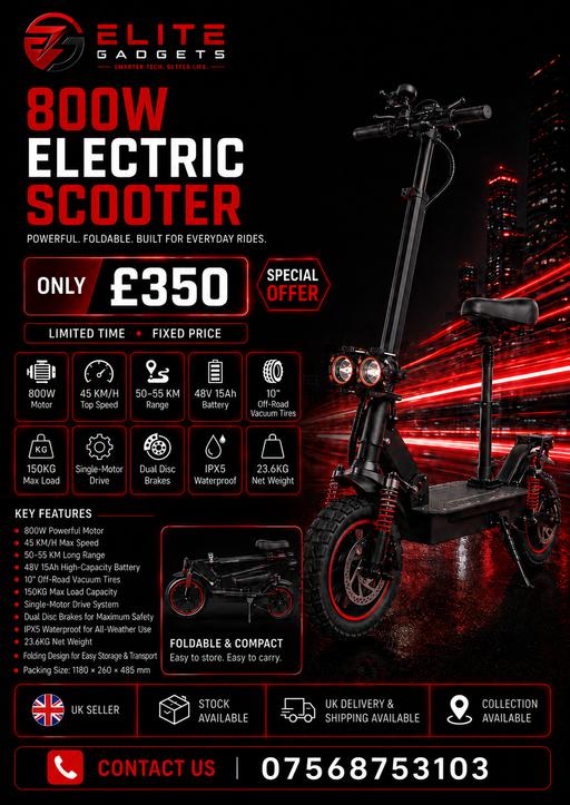  — 800watt fast electric scooter