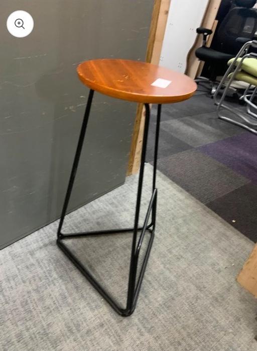  — Wood Barstool  and foot rest fixed height