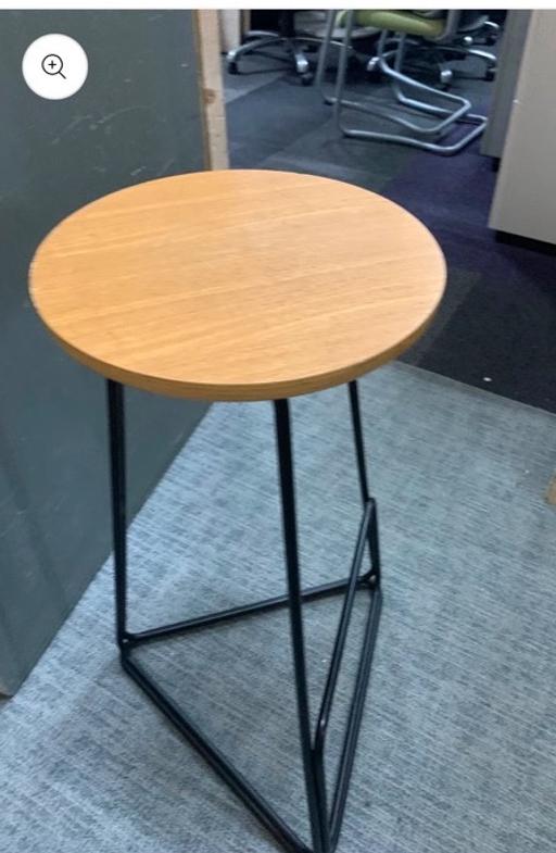  — Brown Used bar stool with triangular base