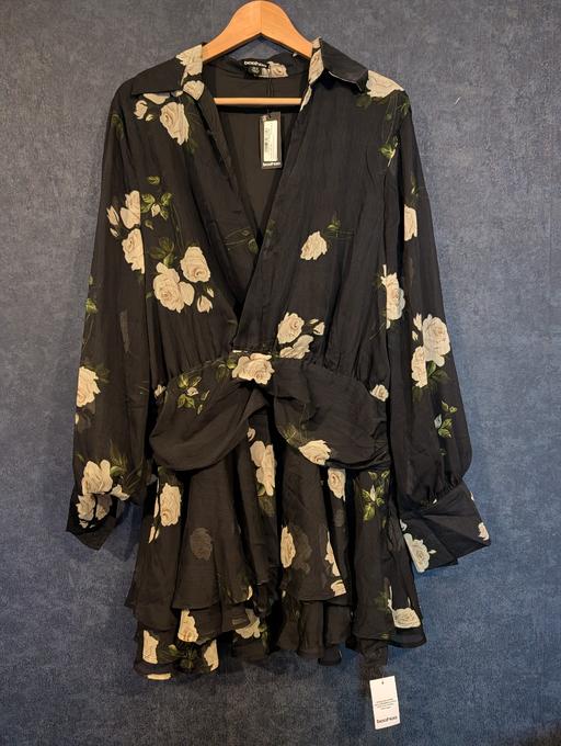  — Floral Print Ruched Front Mini Dress, 16