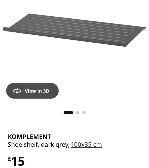  — 8 x Ikea Komplement Grey Shoe Shelf