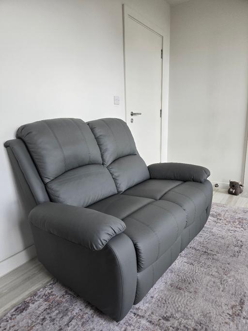  — grey recliner sofa