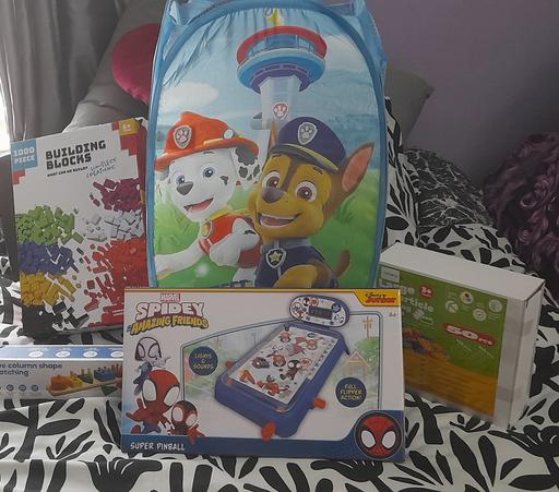  — Early learning toys with Paws patrol basket