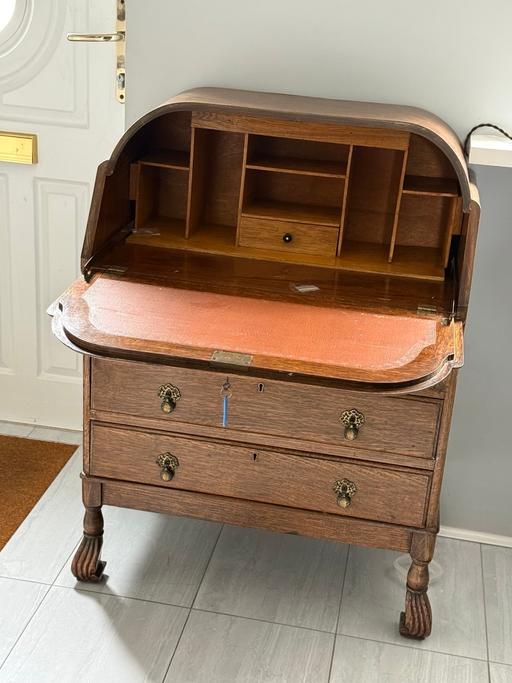  — Writing bureau desk vintage 1930s storage
