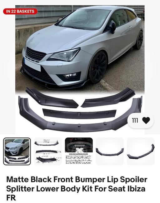  — Matte Black Front Splitter - Seat Ibiza 6J