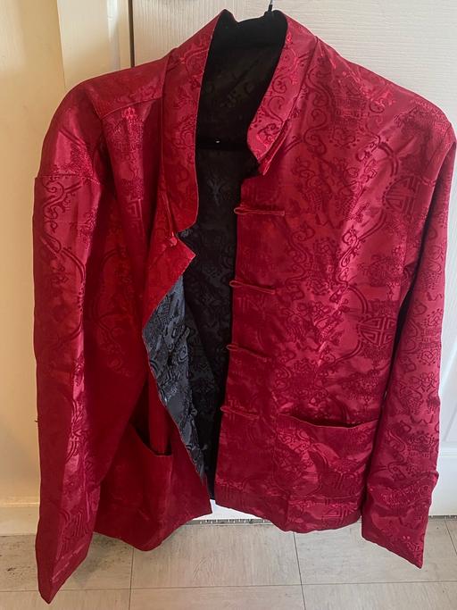  — Men’s oriental Chinise shirt red & black xxl