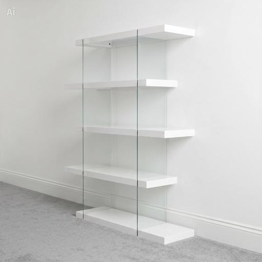  — New White Gloss Shelving Unit Bookshelf