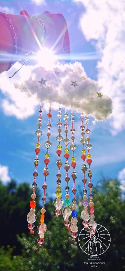  — 🌈 Pink Rainbow Starry Night Cloud Suncatcher
