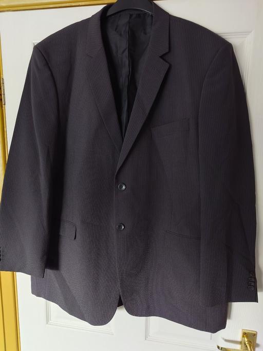  — Mens black pinstripe blazer jacket size 48"
