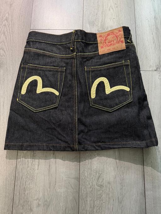  — Evisu denim skirt