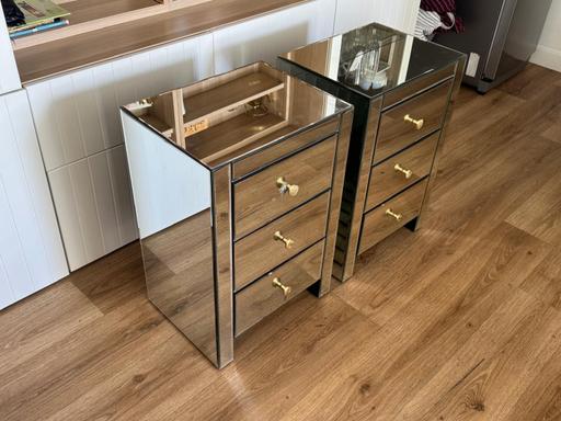  — mirrored side tables