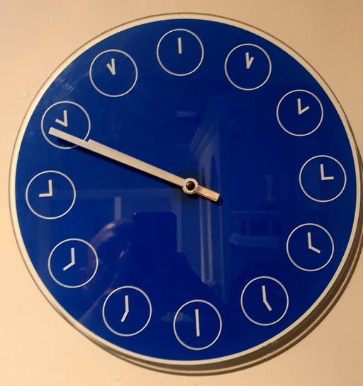  — Glass Wall Clock 11" Excellent Condition