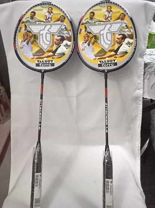  — PAIR OF TALBOT TORRO BADMINTON RACKETS.