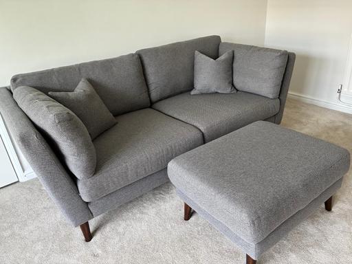  — Grey Sofology 3-seater and footstool