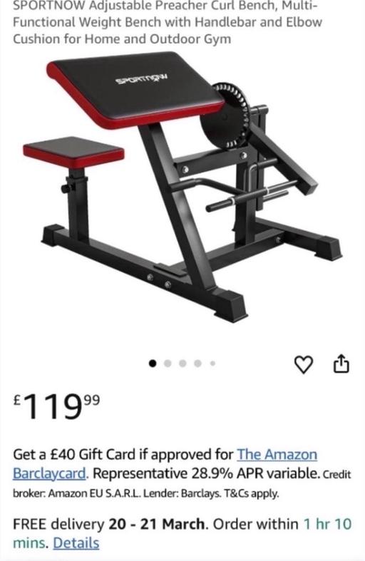  — Preacher Curl Bench