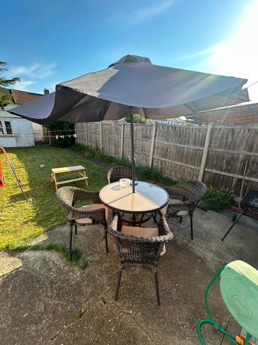  — Garden Table and Rattan Chair Set