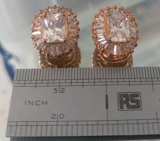  — gold plated gemstone clipon earrings